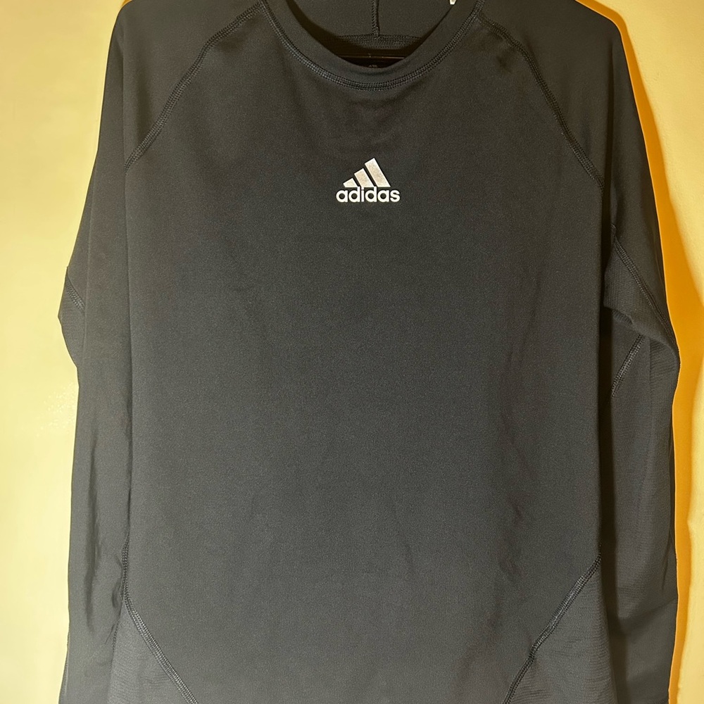 Adidas Men's Long Sleeve TechFit Tee in Black